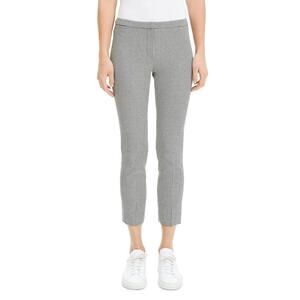 Theory Classic Crop Skinny Pants Houndstooth Black Ivory Women's Size 4